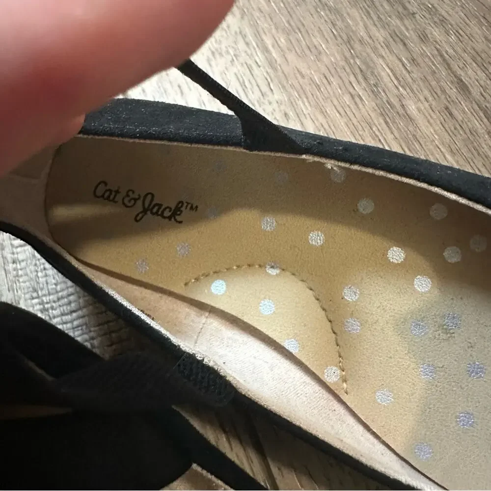 NEW! Cat & Jack Girl’s Trinity Slip-On Ballet Flats, Cat, Zippered, Size 8